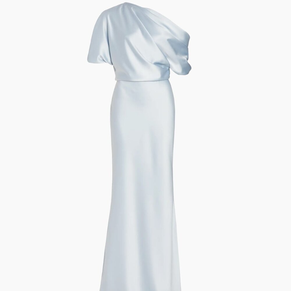 Amsale  Satin One-Shoulder Gown